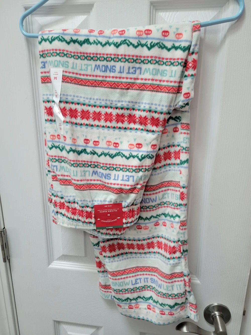 Wondershop Men’s Holiday Snowflake Pajama Pants - White, Red, Green